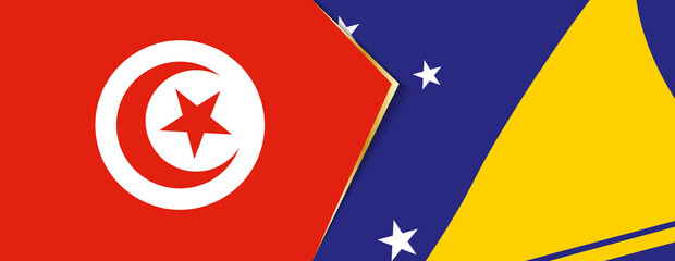 Tunisia and Tokelau flags, two vector flags.