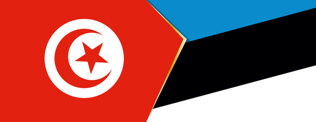 Tunisia and Estonia flags, two vector flags.