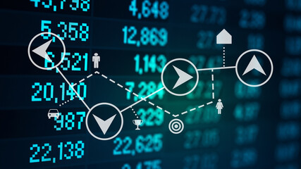 Personal financial planning concept. Businessman workplace with papers for financial planning. Business people discussing the charts and graphs showing the results of successful financial planning.