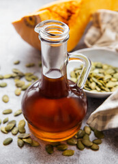 Bottle with pumpkin seed oil