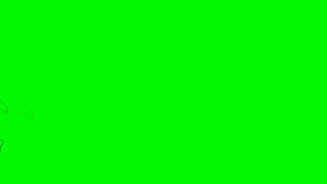 2D animated man running on green screen.Also includes alpha matte.