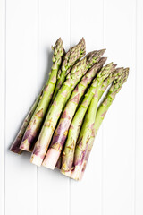 Fresh raw uncooked green asparagus.
