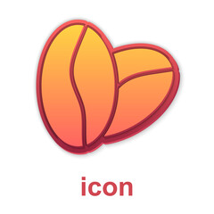 Gold Coffee beans icon isolated on white background. Vector