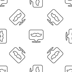 Grey line Barbershop icon isolated seamless pattern on white background. Hairdresser logo or signboard. Vector Illustration