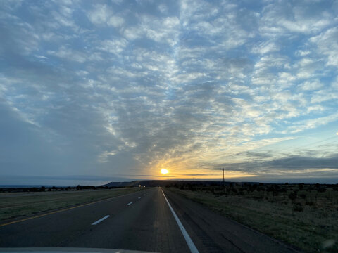highway sunset