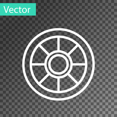 White line Safe icon isolated on transparent background. The door safe a bank vault with a combination lock. Reliable Data Protection. Vector