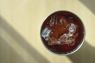 Cola drink with ice