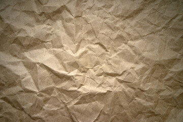 Photo of the texture of crumpled gray craft paper. Collage background