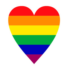 A heart shape with rainbow colors as a symbol of love for the world of LGBT.