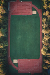 a view from above on a soccer (football) field, playing field, athletics field, sports field,...