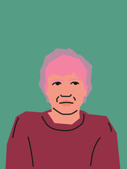 Portrait of a woman. Vector flat illustration.