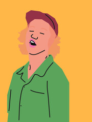 Portrait of a man. Vector flat illustration.