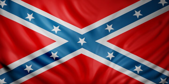 3d rendering of a Rebel Confederated flag
