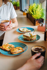 tasty breakfast in the cafe