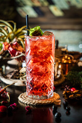 winter cocktail in the bar