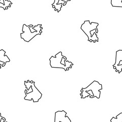 Fototapeta premium Grey line Canada map icon isolated seamless pattern on white background. Vector