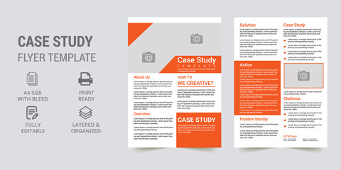 Case Study Template. Flyer Design. Case Study Booklet. study template. Double Side Flyer Layout. Booklet design.
