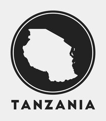 Tanzania icon. Round logo with country map and title. Stylish Tanzania badge with map. Vector illustration.