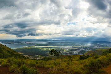 Fototapeta premium Landscape of Sentani Lake Papua