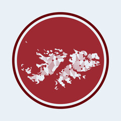 Falklands icon. Trendy tech logo of the country. Geometric mesh round design. Technology, internet, network, telecommunication concept. Vector illustration.