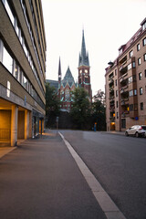 Fototapeta na wymiar スウェーデン、オスカー・フレドリクス教会の見える風景