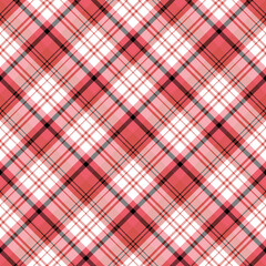 Seamless pattern in bright pink, red, black and white colors for plaid, fabric, textile, clothes, tablecloth and other things. Vector image. 2