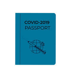 Covid-19 Vaccine passport. Coronavirus immune pass. Pandemic vaccination proof.