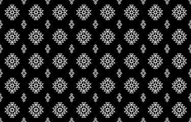 abstract black and white aztec tribal design geometrical ethnic oriental seamless pattern traditional for background,carpet,clothing,batik, embroidery style,vector illustration.