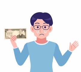 Male of glasses wearing water colored clothes