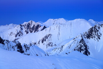 Obraz premium Winter landscape in the Transylvanian Alps - Fagaras Mountains, Romania, Europe