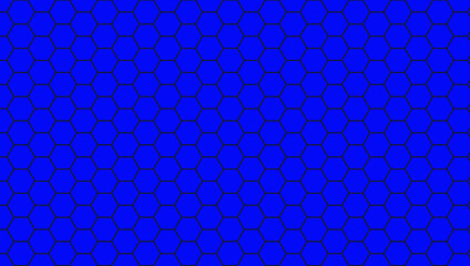 Blue background and black hexagon lines illustration Vector design