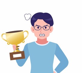 Male of glasses wearing water colored clothes