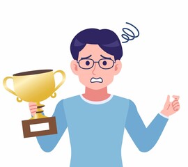 Male of glasses wearing water colored clothes