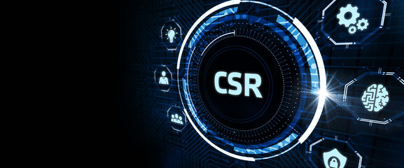 CSR abbreviation, modern technology concept. Business, Technology, Internet and network concept.