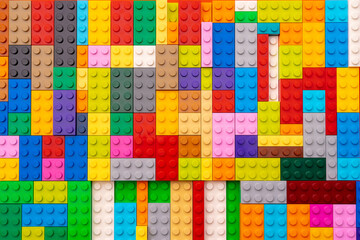 Background photo of colorful plastic toy constructor details