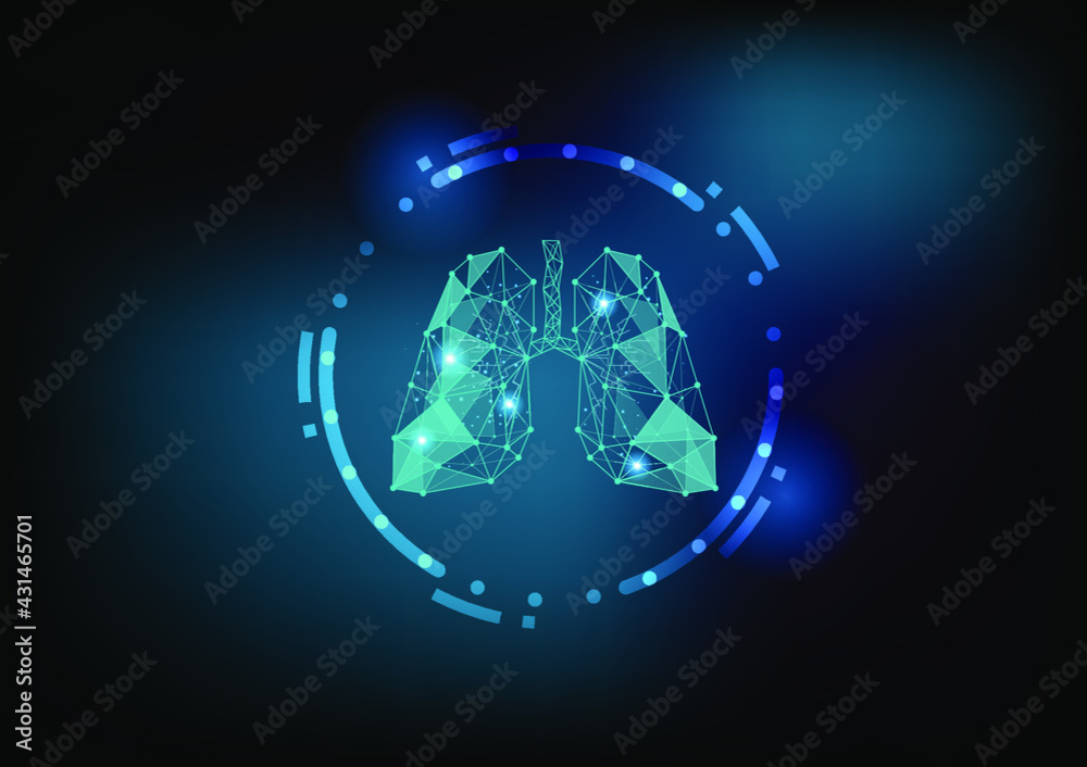 Aufkleber Digital lung model for computer display or digital media.