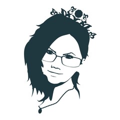 Silhouette of a female head. Beauty and fashion