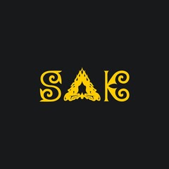 Logo for the ancient historical people 'sak'. Elements: stylized maral and ornaments.