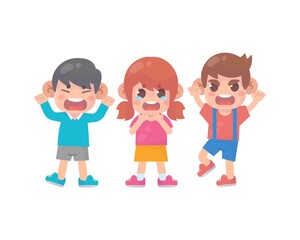 Little boys bully little girl until she cry Premium Vector

