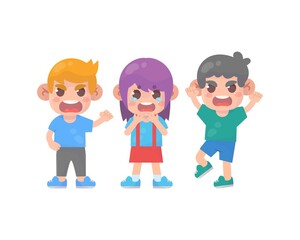 Little boys bully little girl until she cry Premium Vector
