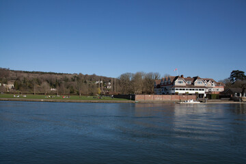 Fototapeta na wymiar Views along the Thames at Henley on Thames in Oxfordshire in the UK