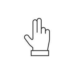 Hand icon isolated on white background. Gesture symbol modern, simple, vector, icon for website design, mobile app, ui. Vector Illustration