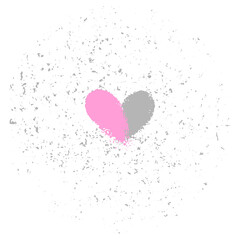 Grunge heart. Heart icon for graphic design. Grunge heart template. Valentines, romantic and love symbol