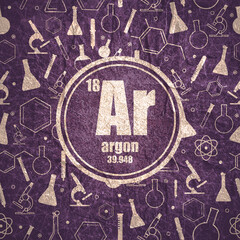 Argon chemical element. Stone material grunge texture