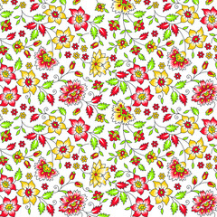 stylish flower and leaf pattern for fabric print, texture, background, tile use