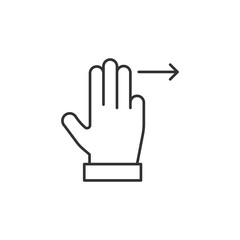 Hand touch icon isolated on white background. Slide symbol modern, simple, vector, icon for website design, mobile app, ui. Vector Illustration