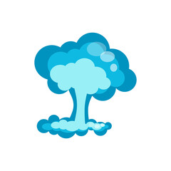 A cartoon explosion of dynamite. The side view is blue. Vector illustration.