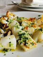 large cuttlefish with minced mayonnaise, parsley and lemon