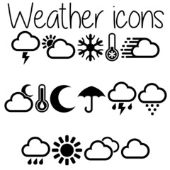 weather icons set, vector illustration