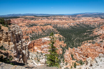 Fototapeta na wymiar A natural rock formation of Red Rocks Hoodoos in Bryce Canyon National Park, Utah